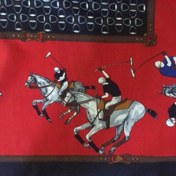 VTG Classy Horse Polo Theme Design Square Scarf. Made in Italy - Picture 6 of 14